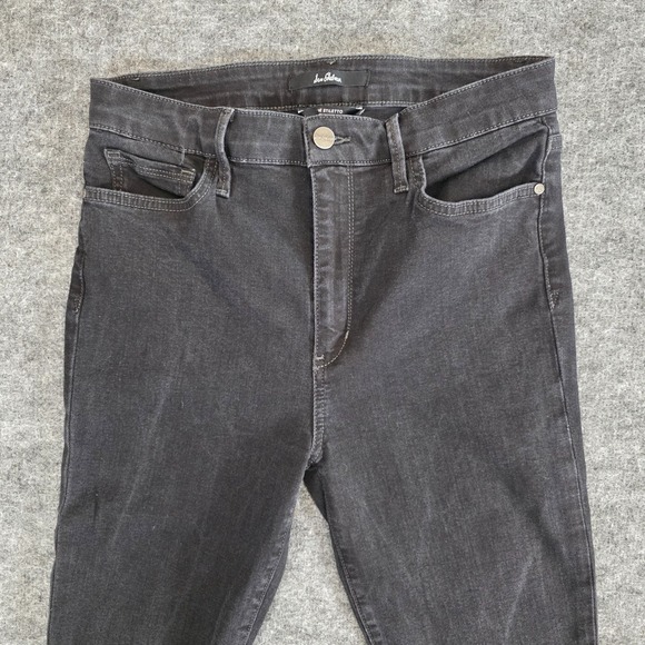 SAM EDELMAN Jeans 28W X 25L The Stiletto High Rise Skinny Ankle Black Raw Hem - Picture 2 of 11